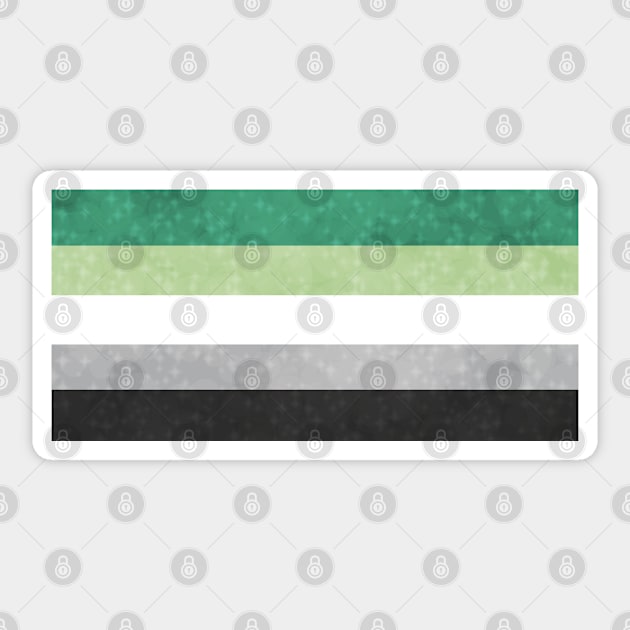 Shimmer Aromantic Pride Flag Sticker by whizz0